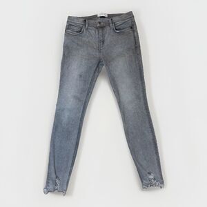 Current/Elliott Size 29 The Stiletto Jean Gray Raw Hem Minimalist